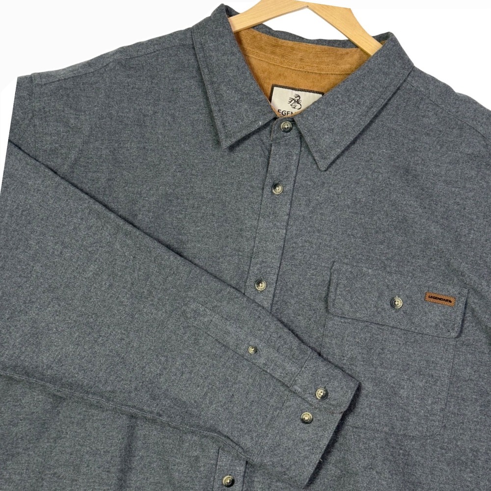 Legendary Whitetails Mens 3XL Gray Button Up‎ Shirt Outdoor Workwear Casual